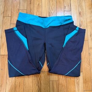 Gray and Teal Athletic Leggings #635